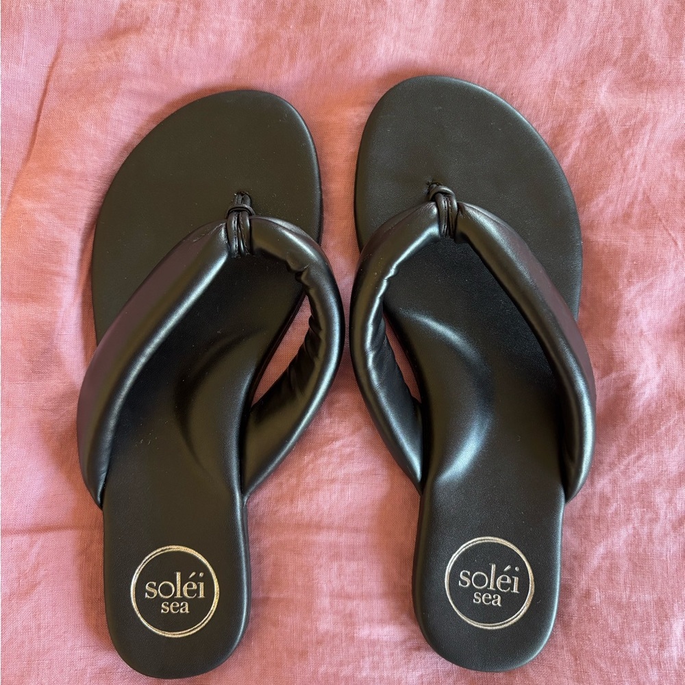 Solei Sea Black Sandal Flip Flop Revolve